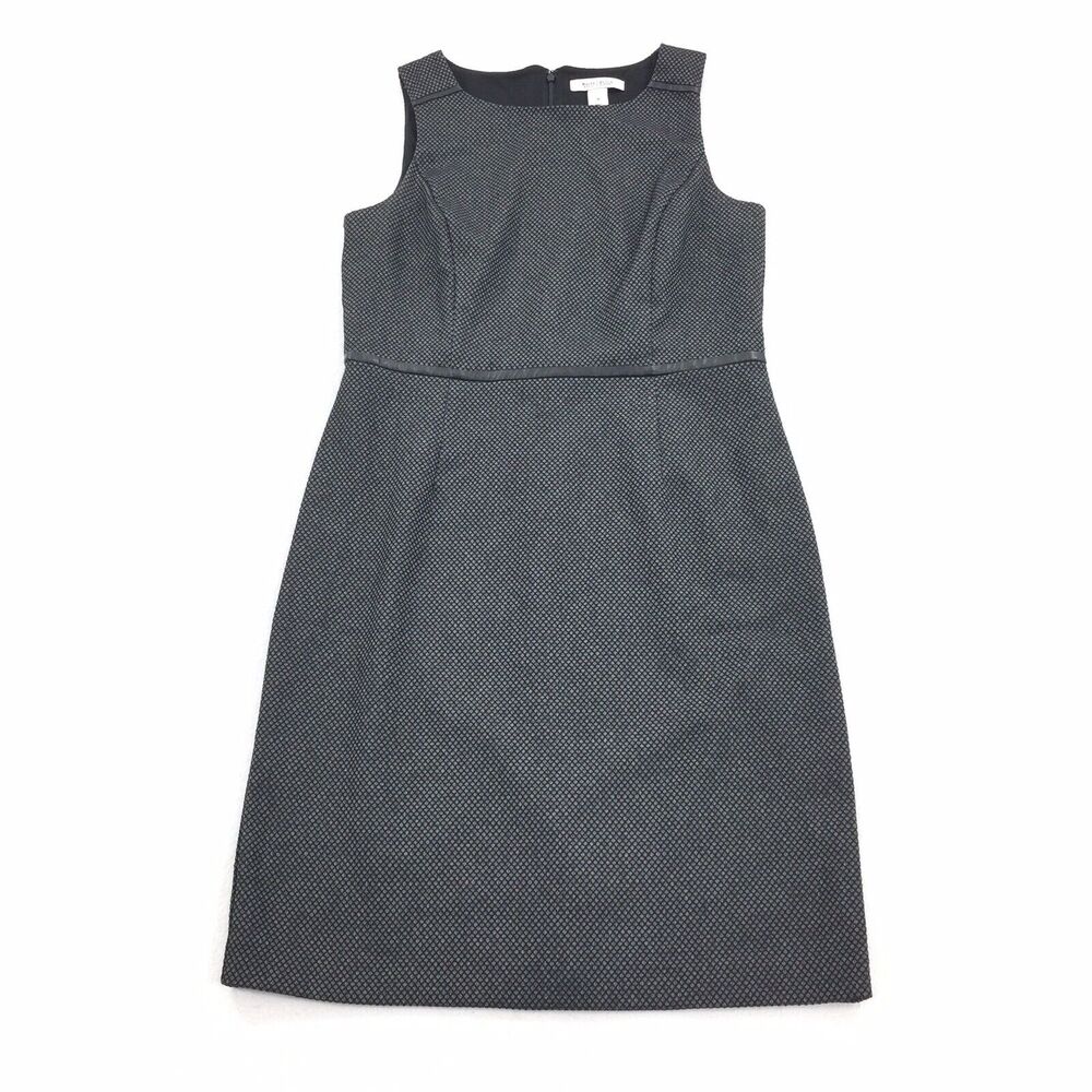 White House Black Market Sleeveless A-Line Dress Size 10 Black White Career WHBM